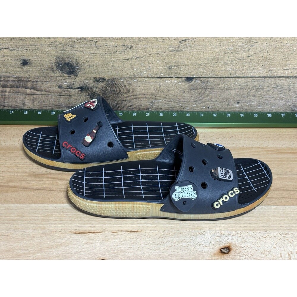 NEW rare Luke Combs Crocs Classic Bootlegger Slides Size: M10/W12 - Picture 9 of 14